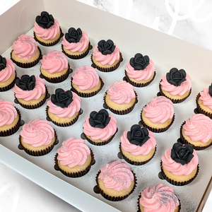 Black Pink Mini Cupcakes (24) Sydney