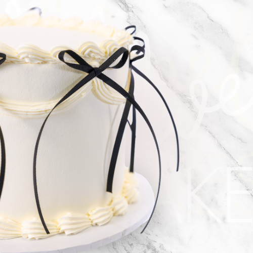 White Vintage Ribbon Cake-BVSydney
