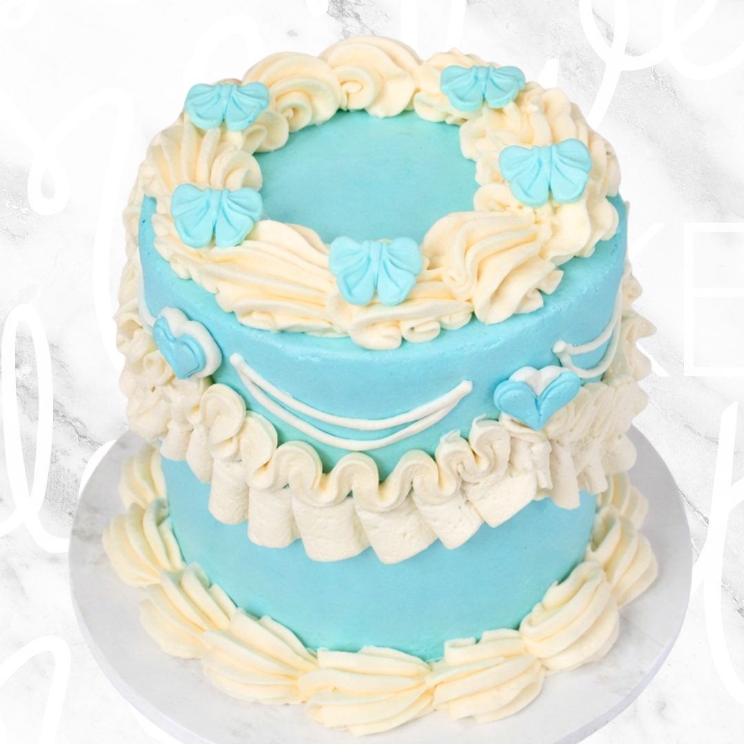 Blue Webcake Blue Baby Vintage Cake