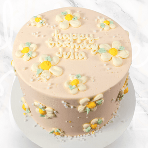 Buttercream Daisy Message Cake-BVSydney