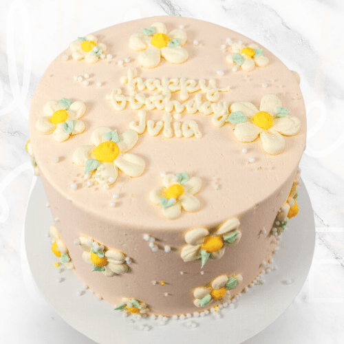 Buttercream Daisy Message Cake