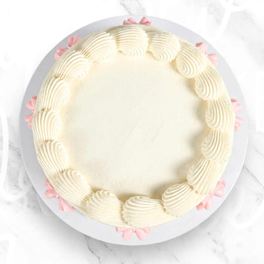 Buttercream Pink Ribbon Vintage on White Cake-BVSydney