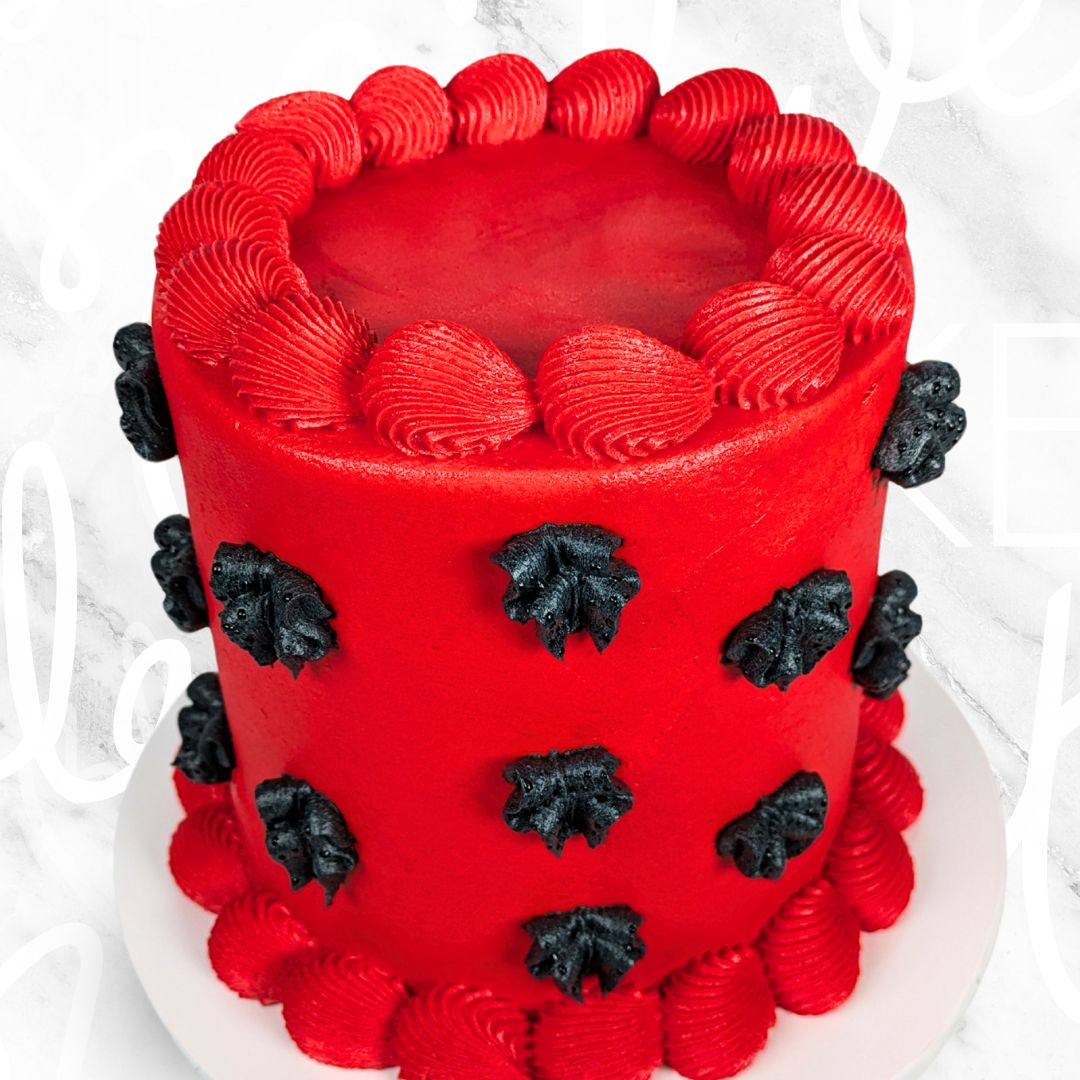 Buttercream Ribbon Vintage in Red Cake-BVSydney