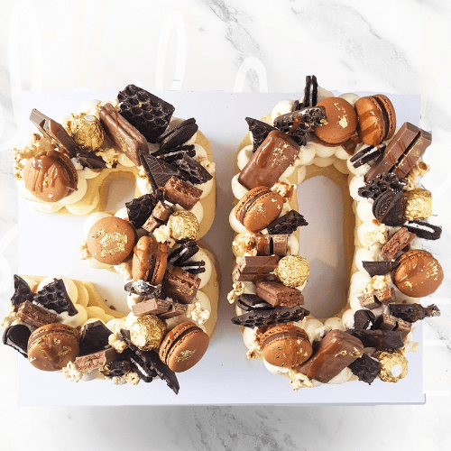 Caramel Number Letter Cookie Cake-BVSydney