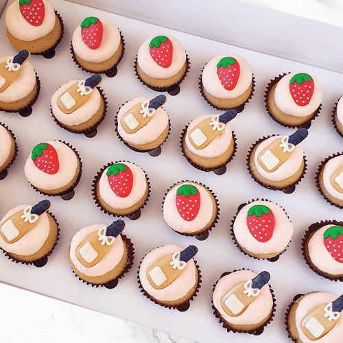 Strawberries and Champagne Mini-Cupcakes (24)-BVSydneyCupcakes