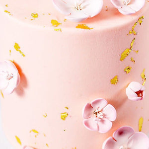 Pretty Cake with lady and cherry blossom tree