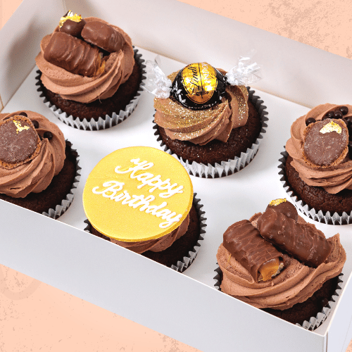 Chocolate Birthday Cupcakes Gift Pack (6) Sydney