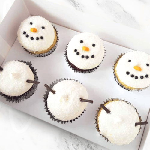 Christmas Snowman Cupcakes (6)-BVSydneyCupcakes