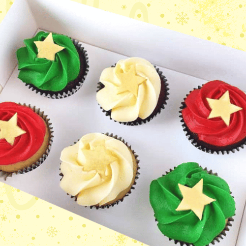 Christmas Stars Designer Cupcakes (6) Sydney