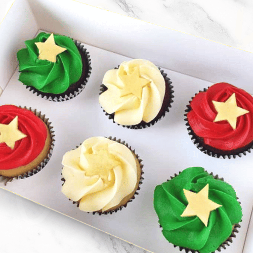 Christmas Stars Designer Cupcakes (6)-BVSydneyCupcakes