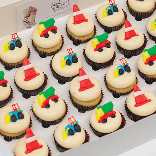 Construction Tradie Builder Mini Cupcakes (24)-BVSydneyCupcakes