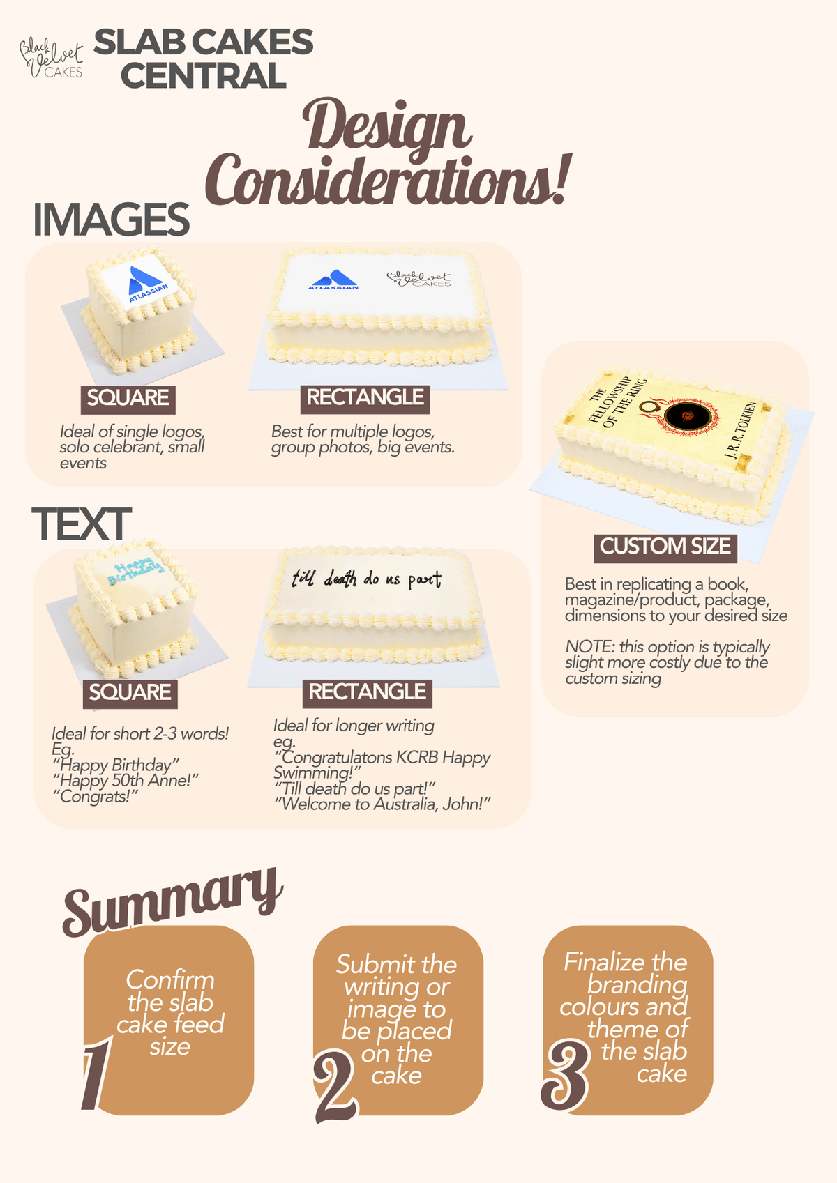 Corporate Logo Slab Cake-Black Velvet Cakes