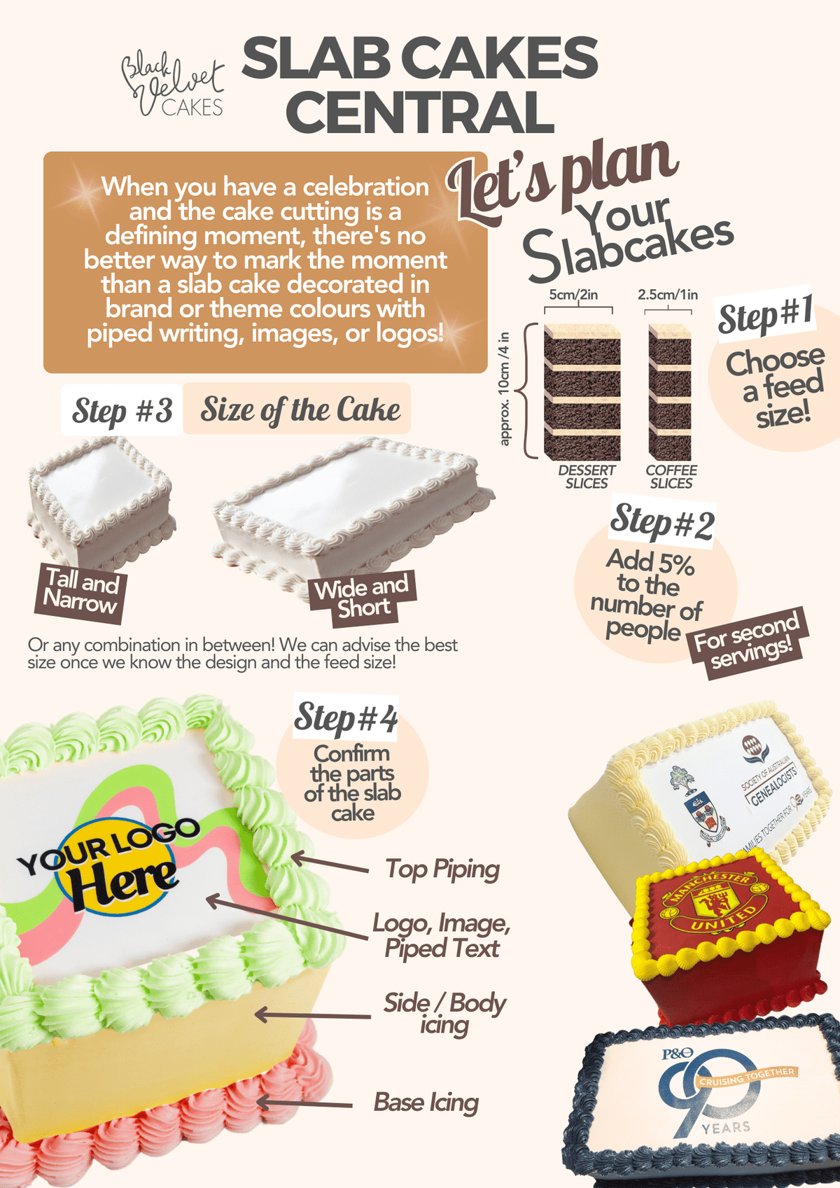 Corporate Logo Slab Cake-Black Velvet Cakes