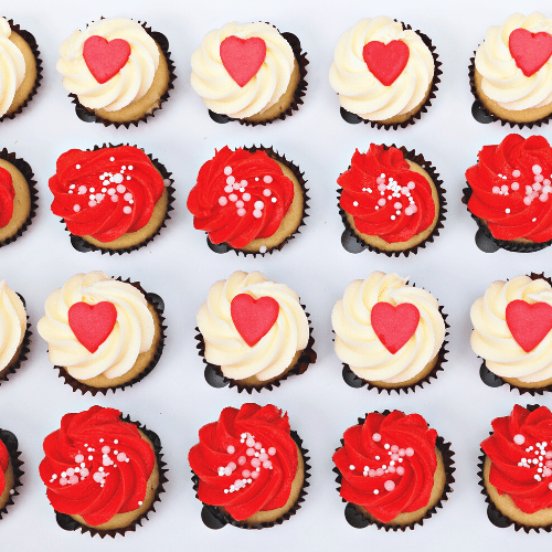 Cupid Hearts Mini Cupcakes (24)-BVSydney