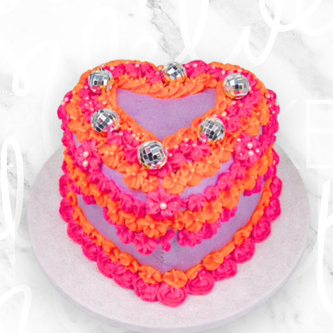 Disco Vintage Heart Cake Sydney
