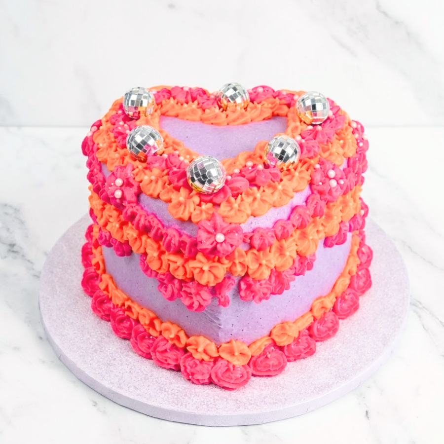 Disco Vintage Heart Cake-BVSydney
