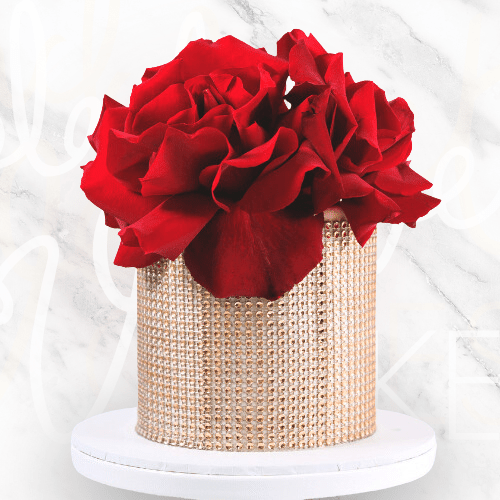 Gold Diamante Roses Cake Sydney