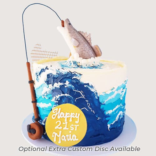 Fishing Cake Topper, Personalised Fishing Cake Topper, Male