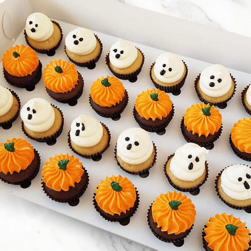 Halloween Pumpkin and Ghost Mini Cupcakes (24) Sydney