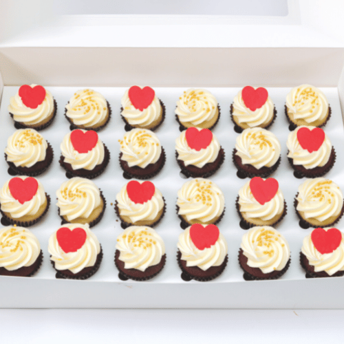 Hearts and Gold Mini Cupcakes (24)-BVSydneyCupcakes