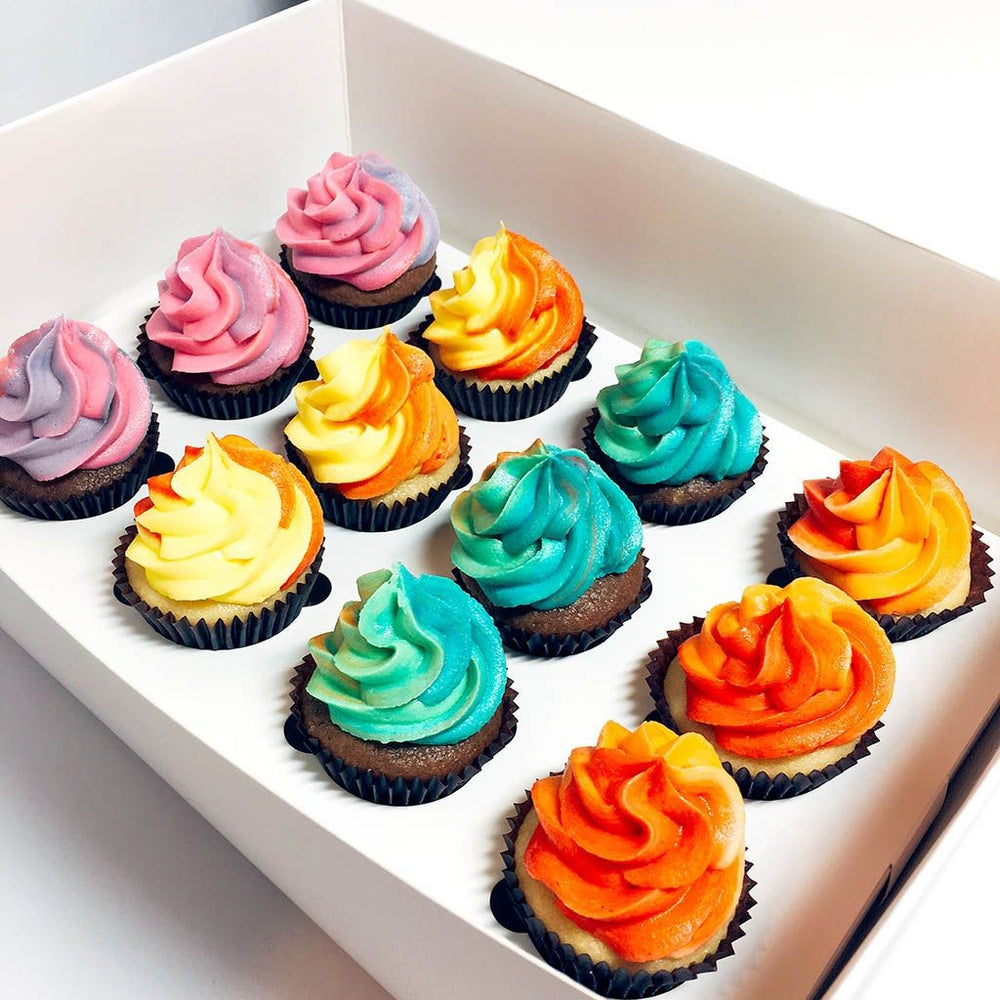 Vivid Neon Coloured Cupcakes by Black Velvet Sydney