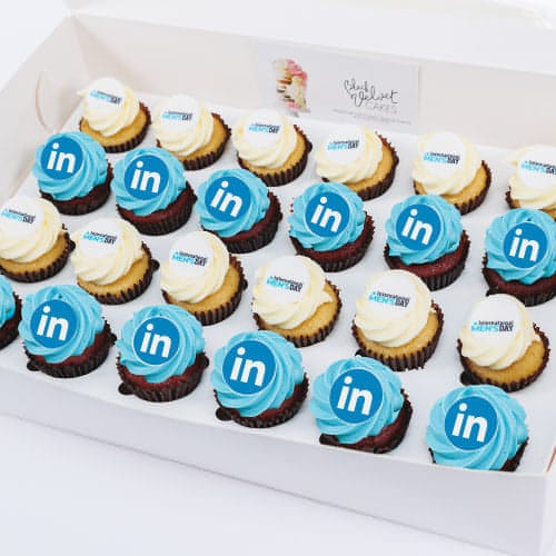 International Men's Day Corporate Logo Mini Cupcakes (24) Sydney
