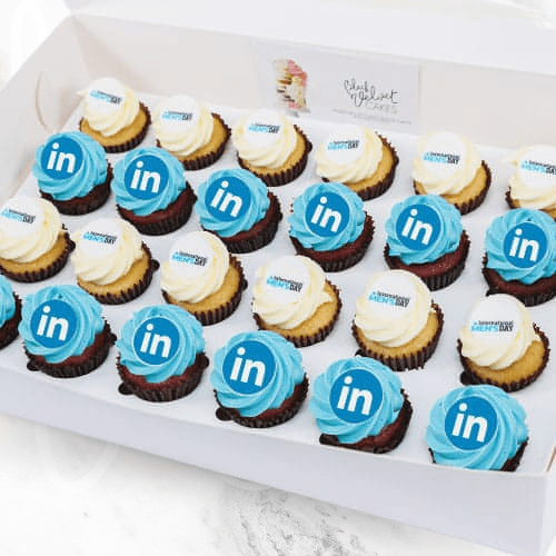 International Men's Day Corporate Logo Mini Cupcakes (24) Sydney