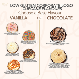 LOW GLUTEN Corporate Logo Cupcakes (12) Sydney