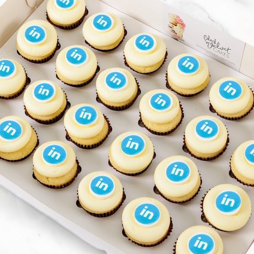 LOW GLUTEN Corporate Logo Mini Cupcakes (24) Sydney