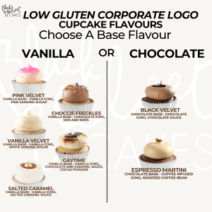 LOW GLUTEN Corporate Logo Mini Cupcakes (24) Sydney