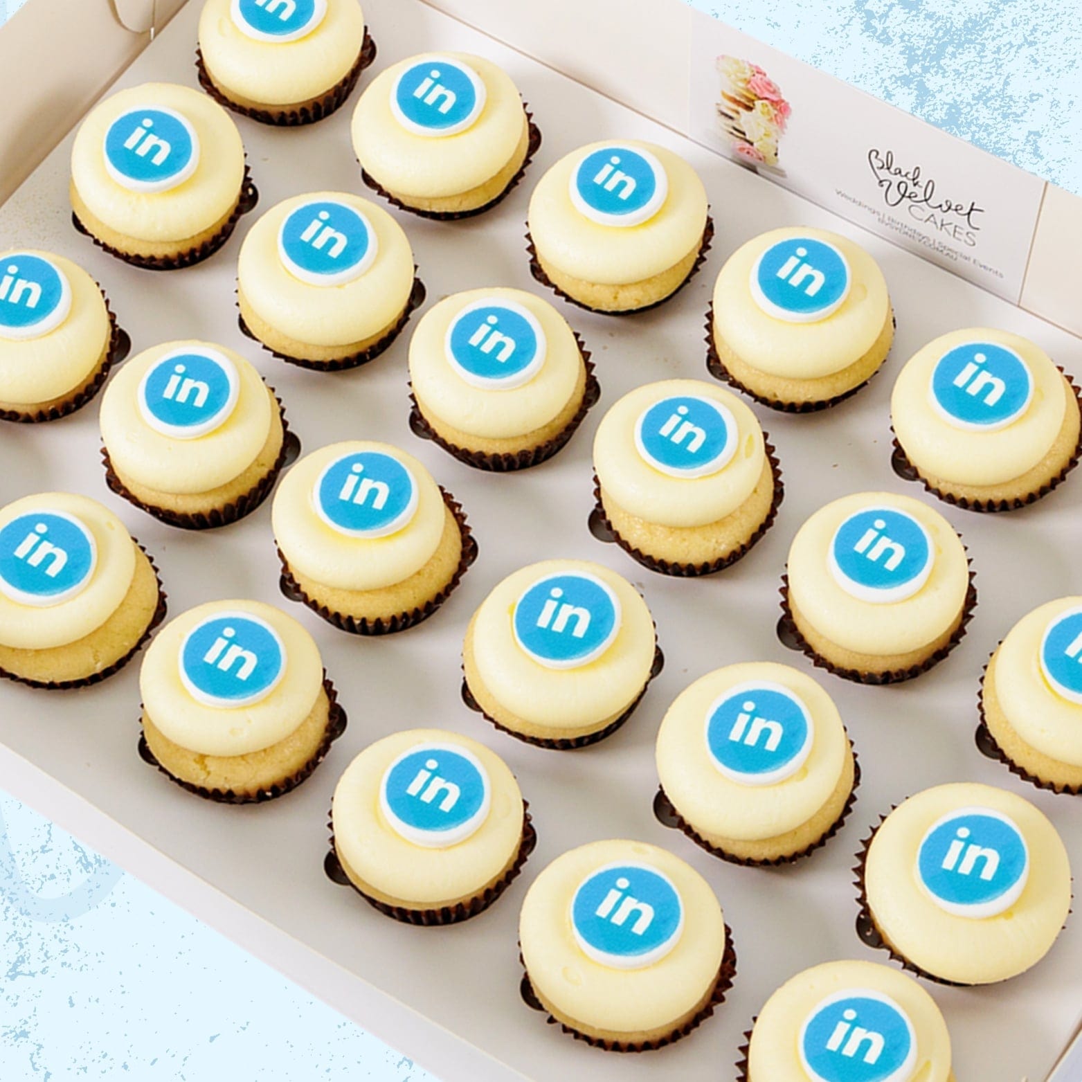 LOW GLUTEN Corporate Logo Mini Cupcakes (24) Sydney