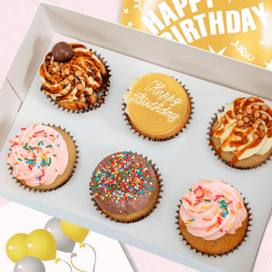 LOW-GLUTEN Happy Birthday Cupcakes Gift Pack (12) Sydney
