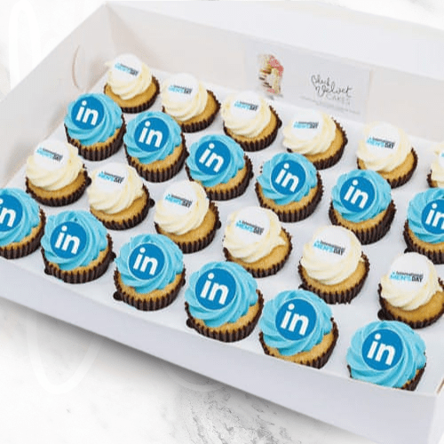 LOW GLUTEN International Men's Day Corporate Logo Mini Cupcakes (24) Sydney