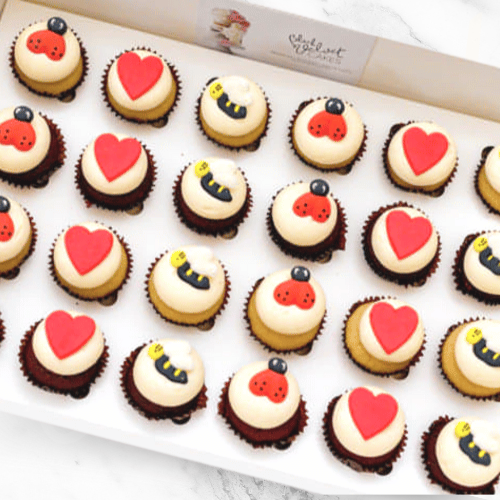 LOW GLUTEN Ladybug and Bee Mini Cupcakes (24) Sydney