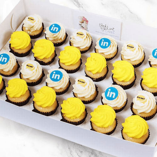 LOW GLUTEN R U OK? DAY Featured Corporate Mini Cupcakes (24)-BVSydneyCupcakes