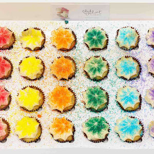 LOW GLUTEN Rainbow Block Mini Cupcakes (24) Sydney