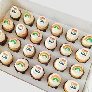 LOW GLUTEN Rainbow Corporate Mini Cupcakes (24) Sydney