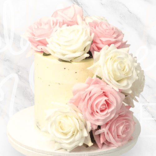 LOW GLUTEN Semi-Naked Forever Rose Cake-BVSydney