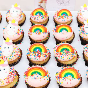 LOW-GLUTEN Unicorn Rainbow Fairy Mini Cupcakes (24) Sydney