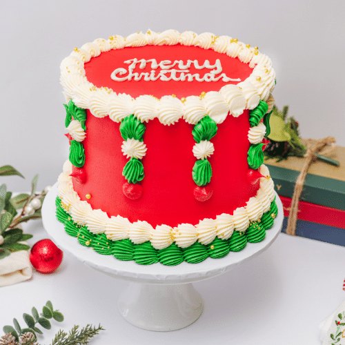 Merry Christmas Vintage Cake