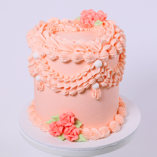 Pretty Pink Heart Vintage Cake-BVSydney