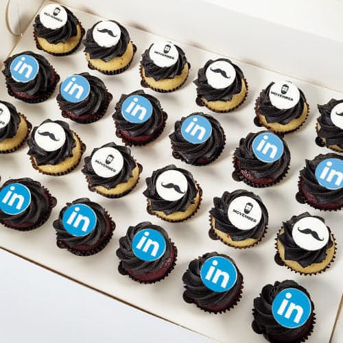 Movember Corporate Logo Mini Cupcakes (24) Sydney