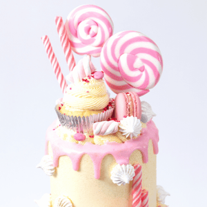 Pink, white & black make-up drip cake - Cakey Goodness