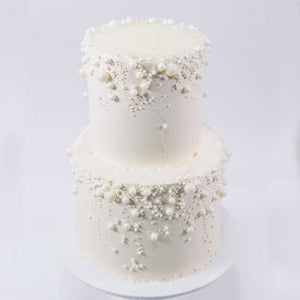Multi-Tier Opulent Pearl Wedding Cake Sydney