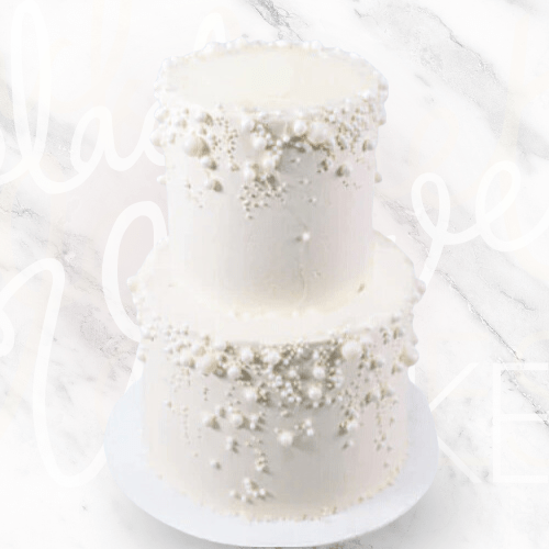 Multi-Tier Opulent Pearl Wedding Cake-BVSydney