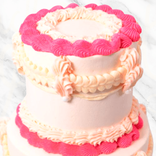 Multi-Tier Pink Vintage Cake-BVSydney