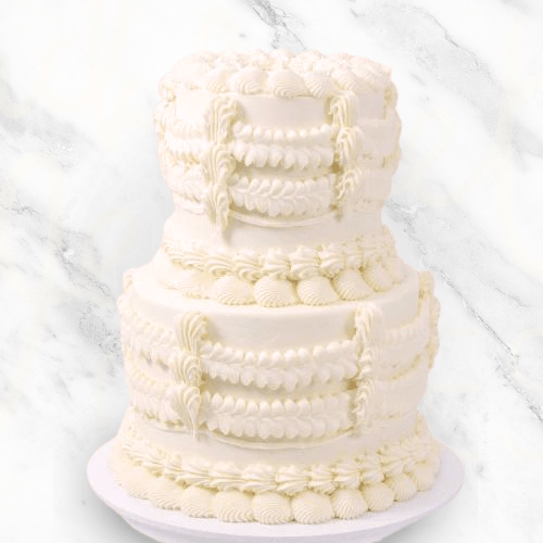 Multi-Tier White Vintage Cake-BVSydney