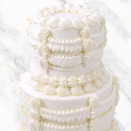 Multi-Tier White Vintage Cake-BVSydney
