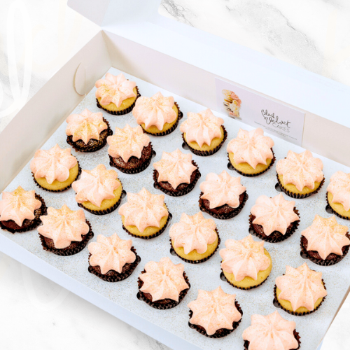 Pink and Gold Mini Cupcakes (24) Sydney
