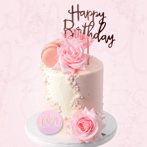 Pink Rose Macaron Celebration Cake Sydney